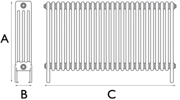 Enderby 4 Column Steel Radiator 710mm 26 Section Spec